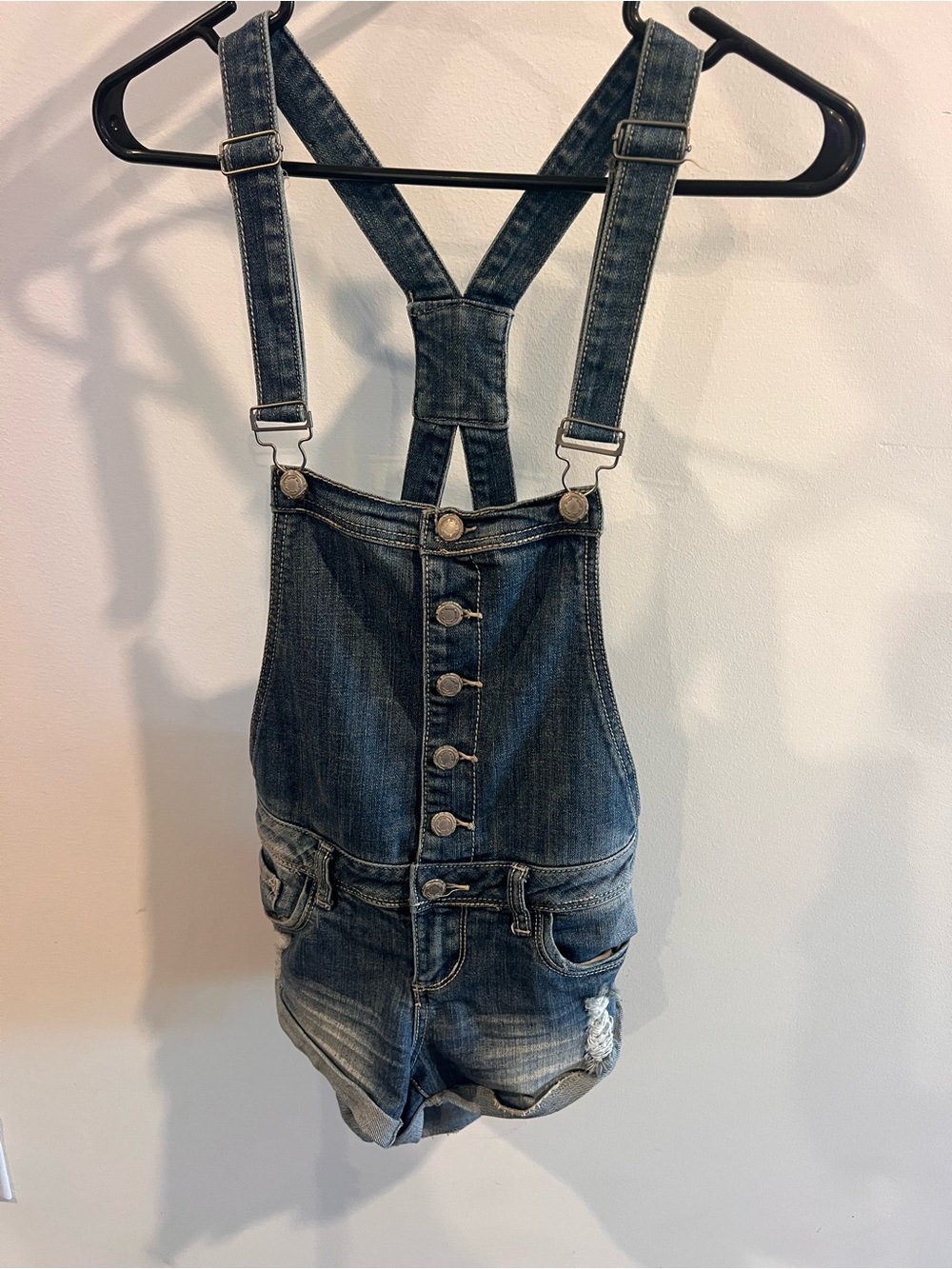 Almost Famous Dark Blue Denim Short Overalls